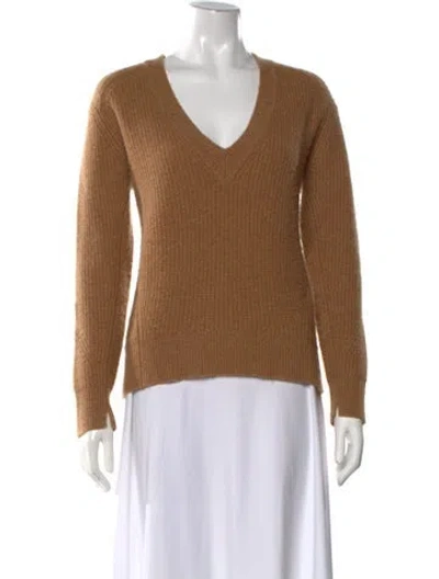 Pre-owned Rag & Bone Cashmere V-neck Sweater In Brown