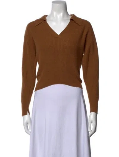 Pre-owned Rag & Bone Cashmere V-neck Sweater In Brown