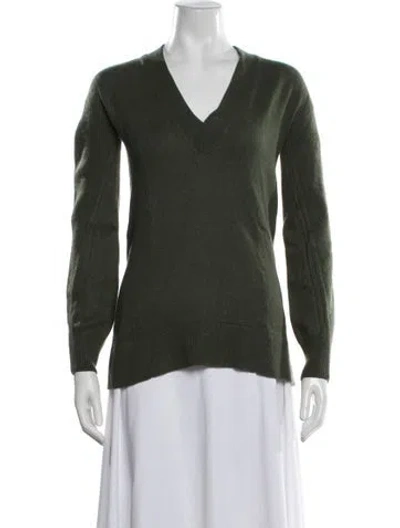 Pre-owned Rag & Bone Cashmere V-neck Sweater In Green