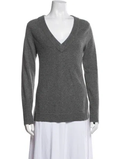 Pre-owned Rag & Bone Cashmere V-neck Sweater In Grey