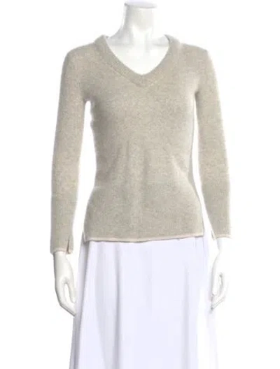 Pre-owned Rag & Bone Cashmere V-neck Sweater In Neutral