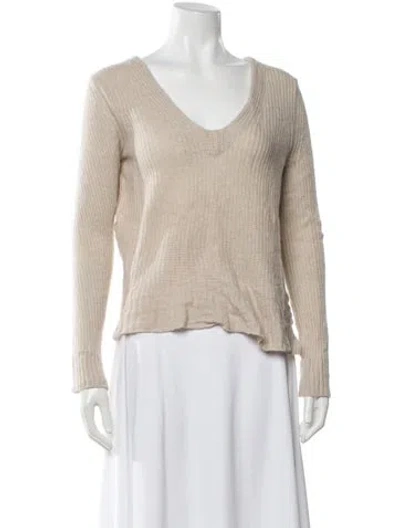 Pre-owned Rag & Bone Cashmere V-neck Sweater In Neutral