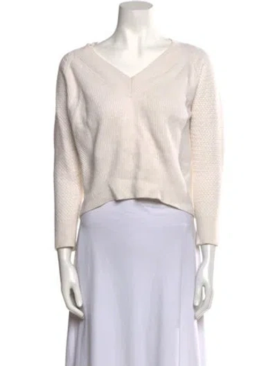 Pre-owned Rag & Bone Cashmere V-neck Sweater In Neutral
