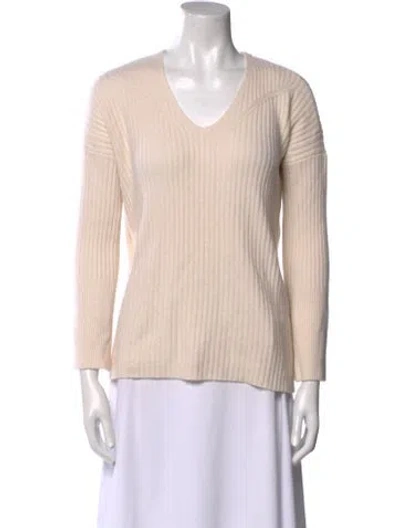 Pre-owned Rag & Bone Cashmere V-neck Sweater In Neutral
