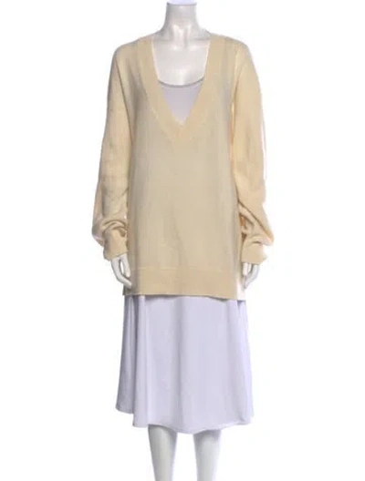 Pre-owned Rag & Bone Cashmere V-neck Sweater In Neutral
