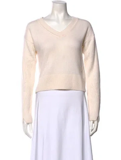 Pre-owned Rag & Bone Cashmere V-neck Sweater In Neutral
