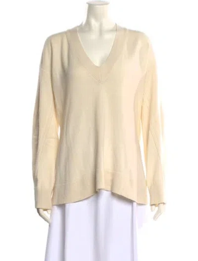 Pre-owned Rag & Bone Cashmere V-neck Sweater In Neutral