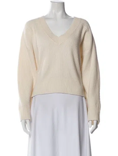 Pre-owned Rag & Bone Cashmere V-neck Sweater In Neutral