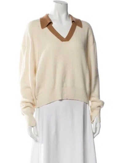 Pre-owned Rag & Bone Cashmere V-neck Sweater In Neutral