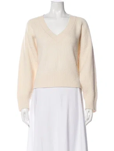 Pre-owned Rag & Bone Cashmere V-neck Sweater In Neutral
