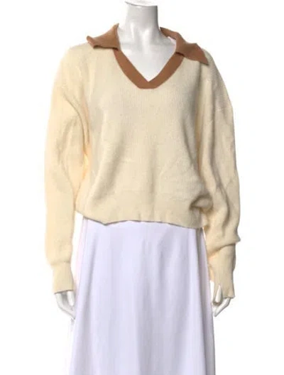 Pre-owned Rag & Bone Cashmere V-neck Sweater In Neutral
