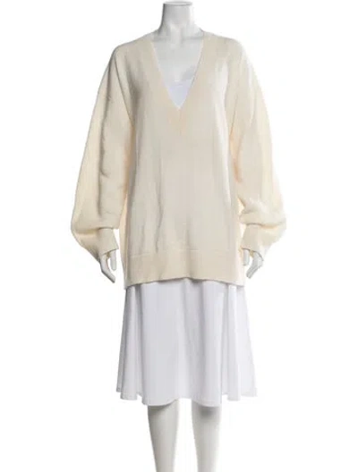 Pre-owned Rag & Bone Cashmere V-neck Sweater In Neutrals