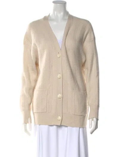 Pre-owned Rag & Bone Cashmere V-neck Sweater In Neutrals