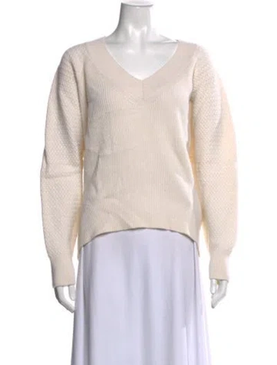Pre-owned Rag & Bone Cashmere V-neck Sweater In Neutrals