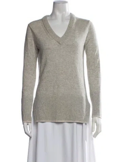 Pre-owned Rag & Bone Cashmere V-neck Sweater In Neutrals