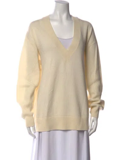 Pre-owned Rag & Bone Cashmere V-neck Sweater In Neutrals