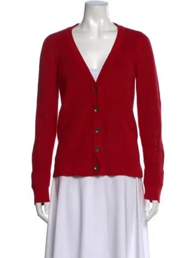 Pre-owned Rag & Bone Cashmere V-neck Sweater In Red