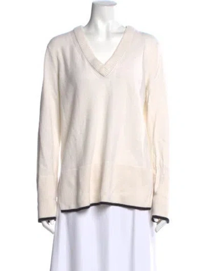 Pre-owned Rag & Bone Cashmere V-neck Sweater W/ Tags In Neutral