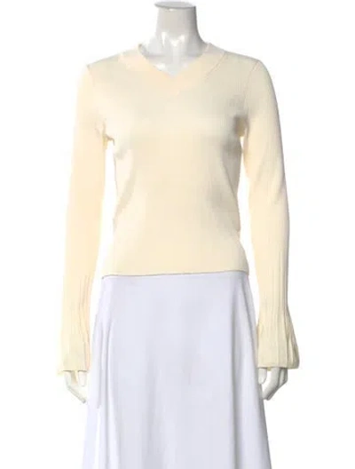 Pre-owned Rag & Bone Cashmere V-neck Sweater W/ Tags In Neutral