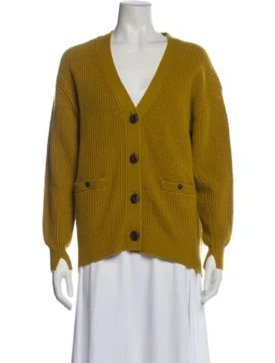 Pre-owned Rag & Bone Cashmere V-neck Sweater In Yellow