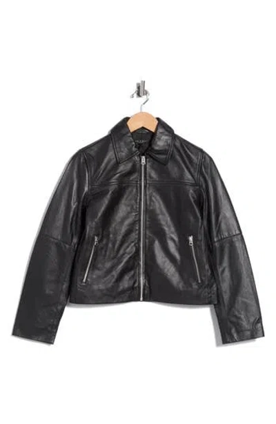 Rag & Bone Cass Leather Moto Jacket In Black