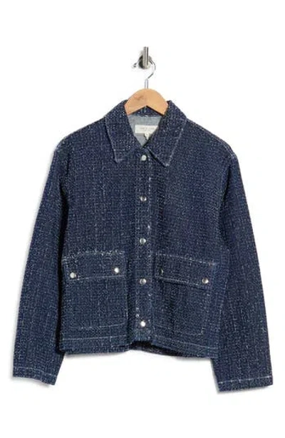 Rag & Bone Cassandra Cropped Tweed Jacket In Blue