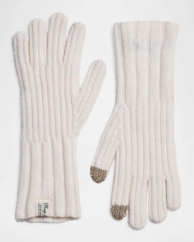 Rag & Bone Cassidy Cashmere-blend Touchscreen Gloves In Ivory
