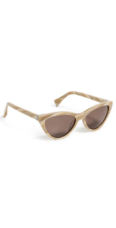 Rag & Bone Cat Eye Acetate Sunglasses Shiny Bone Horn