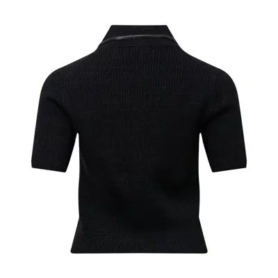 Rag & Bone Caterina Faux Leather Zip Polo