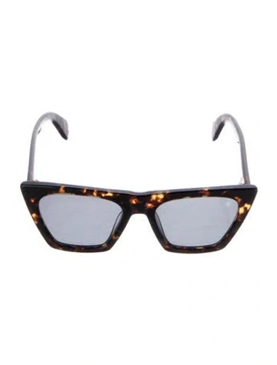 Pre-owned Rag & Bone Cat-eye Tinted Sunglasses In Black