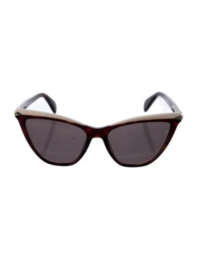 Pre-owned Rag & Bone Cat-eye Tinted Sunglasses In Brown