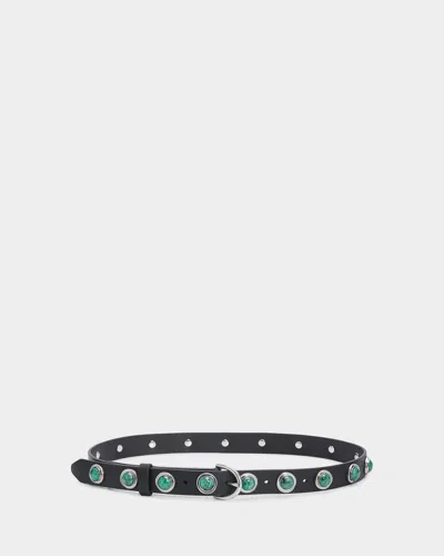 Rag & Bone Celia Stud Leather Belt In Black
