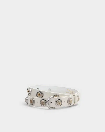 Rag & Bone Celia Studded Italian Leather Belt In Gray