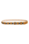 Rag & Bone Celia Studded Stone Leather Belt In Brown