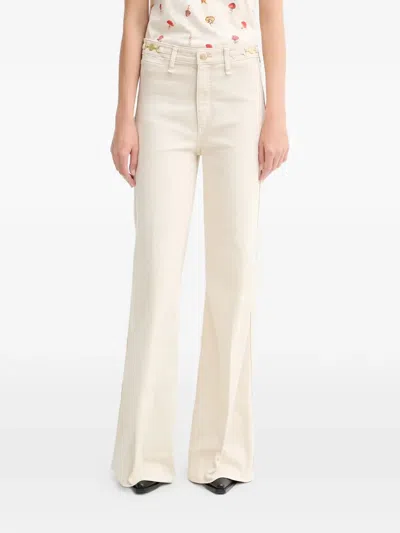 Rag & Bone Chain-detail Flared Jeans In Neutral