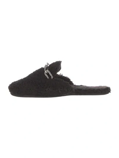 Pre-owned Rag & Bone Chain-link Accents Mules In Black