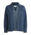 Rag & Bone Channing Split Neck Popover Top In Blue