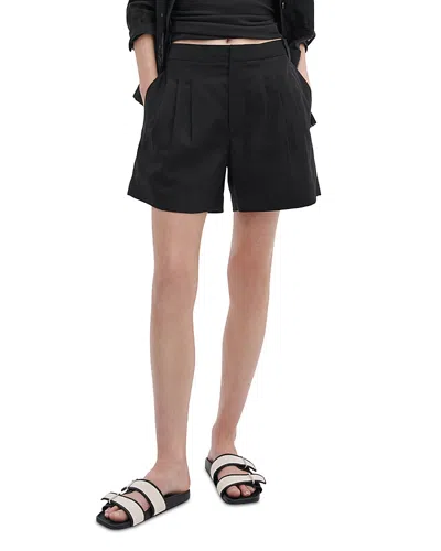 Rag & Bone Chappell Linen Shorts In Black