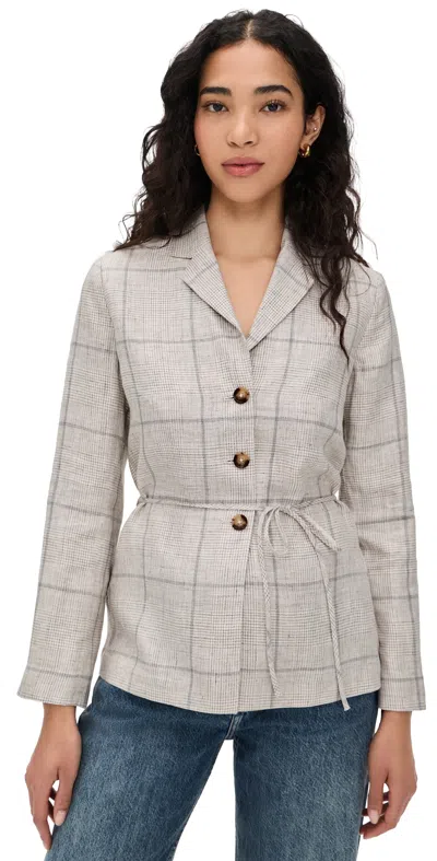 Rag & Bone Chappell Plaid Blazer Whtmt In Gray