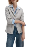 Rag & Bone Chappell Plaid Linen Blazer In Gray