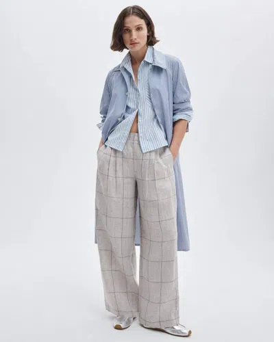 Rag & Bone Chappell Plaid Linen Pants In Neutral