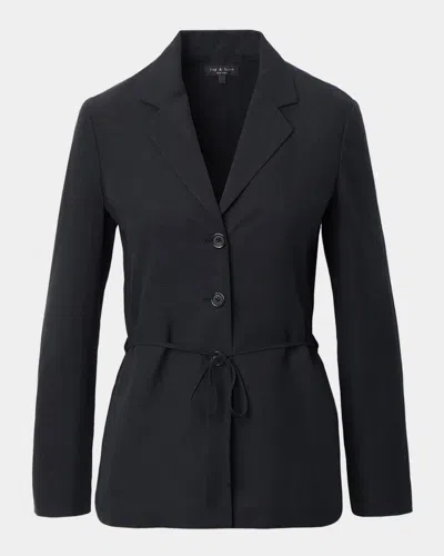 Rag & Bone Chappell Slim Tie-waist Blazer In Black