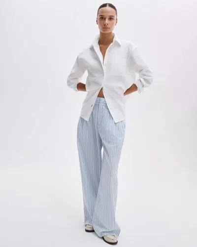 Rag & Bone Chappell Stripe Poplin Pant In Blue