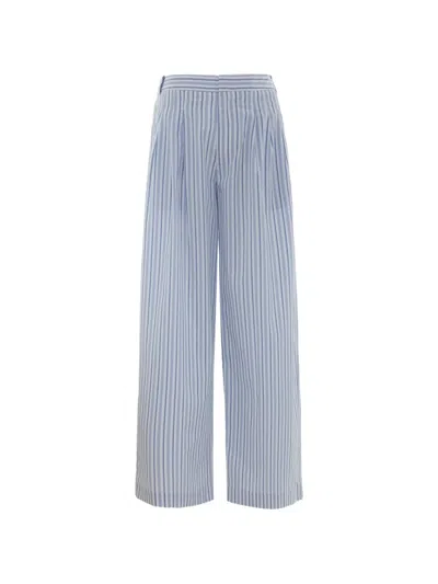 Rag & Bone Chappell Striped Wide-leg Trousers In Blue