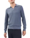 Rag & Bone Charles Wool Johnny Collar Polo Sweater In Blue