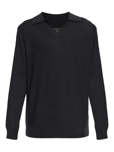 Rag & Bone Charles V-neck Sweater In Black