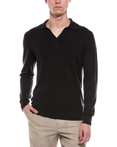 Rag & Bone Charles Wool Polo Shirt In Black