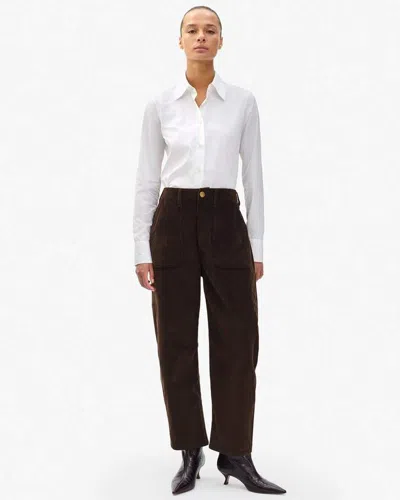 Rag & Bone Charlie Ankle Barrel Corduroy Pants In Brown