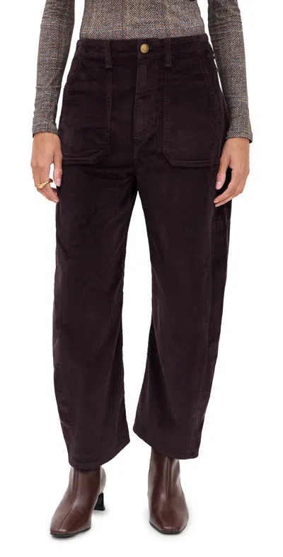 Rag & Bone Charlie High Rise Ankle Barrel Corduroy Pants Dark Brown