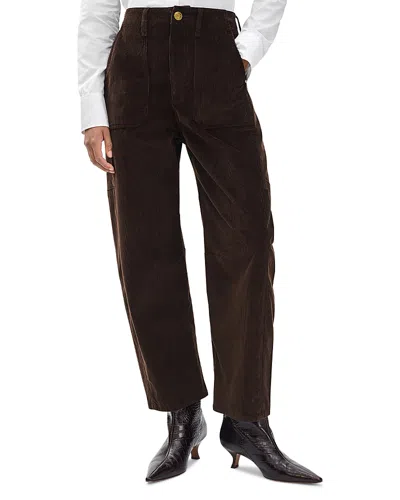Rag & Bone Charlie High Rise Ankle Barrel Jeans In Dark Brown
